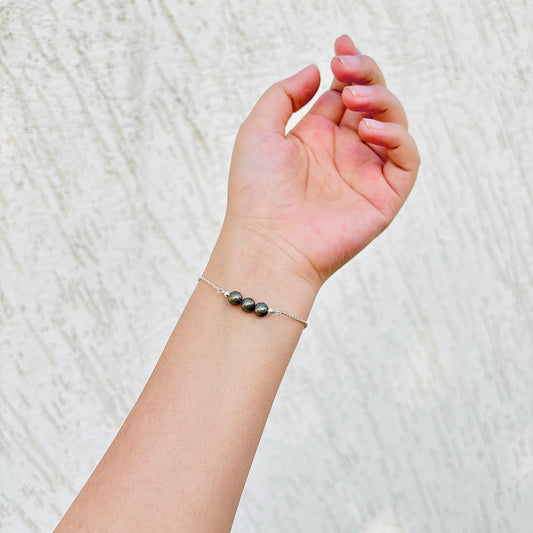 Money magnet Pyrite Bracelet | Pure Silver (चाँदी)