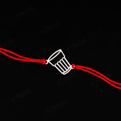 Handmade Pure 925 Silver Rakhi Gift Hamper | Handmade Rakhi with Roli Chawal, Chocolate & Scented Candle