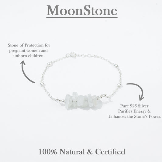 Saumya Moonstone Nurturing Bracelet | Pure Silver (चाँदी)