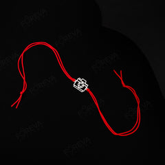 Handmade Pure 925 Silver Rakhi Gift Hamper | Handmade Rakhi with Roli Chawal, Chocolate & Scented Candle