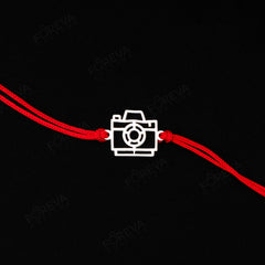 Handmade Pure 925 Silver Rakhi Gift Hamper | Handmade Rakhi with Roli Chawal, Chocolate & Scented Candle