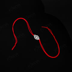 Handmade Pure 925 Silver Rakhi Gift Hamper | Handmade Rakhi with Roli Chawal, Chocolate & Scented Candle