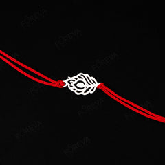 Handmade Pure 925 Silver Rakhi Gift Hamper | Handmade Rakhi with Roli Chawal, Chocolate & Scented Candle