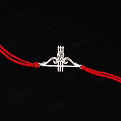 Handmade Pure 925 Silver Rakhi Gift Hamper | Handmade Rakhi with Roli Chawal, Chocolate & Scented Candle