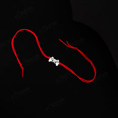 Handmade Pure 925 Silver Rakhi Gift Hamper | Handmade Rakhi with Roli Chawal, Chocolate & Scented Candle