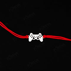 Handmade Pure 925 Silver Rakhi Gift Hamper | Handmade Rakhi with Roli Chawal, Chocolate & Scented Candle