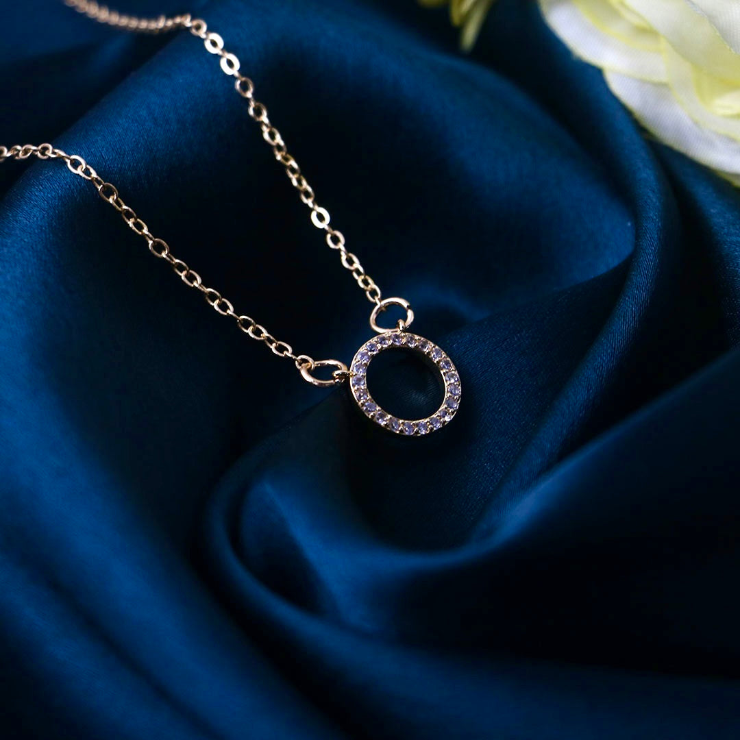 Rose gold ring on sale necklace