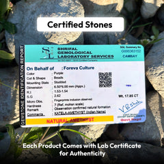 Elegance Amethyst Pure Silver Anklet with 12 Cute Cards