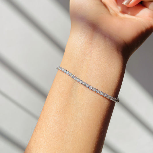 Tennis Bracelet 925 Pure Hallmark Silver