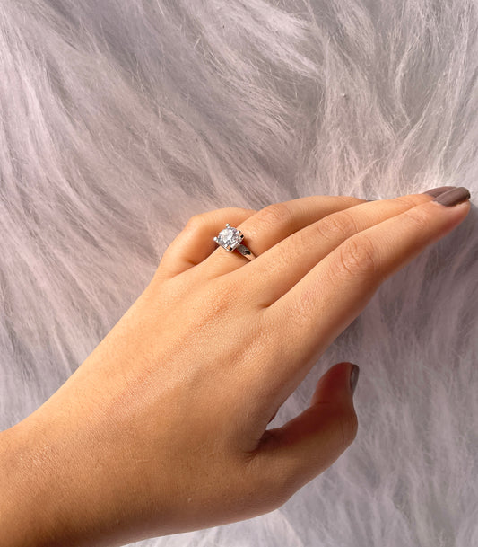925 Silver Adjustable Solitaire Ring