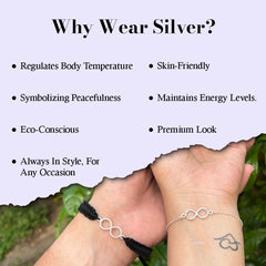Promise Bracelets Pure 925 Silver Infinity Bracelet Combo