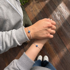 Amora Evil Eye Cute Couple Bracelet Set | Silver-Plated | Adjustable