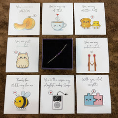 Elegance Amethyst Pure Silver Anklet with 12 Cute Cards