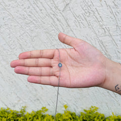Gem Evil Eye Minimal Anklet Pure 925 Silver