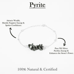 Vijeta Pyrite Power Bracelet | Pure Silver (चाँदी)