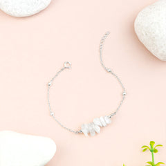 Saumya Moonstone Nurturing Bracelet | Pure Silver (चाँदी)