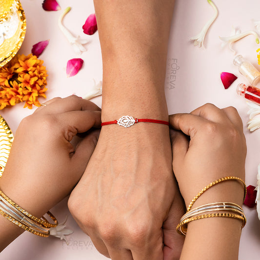 Kanha Mor Pankh Pure Silver Rakhi (चाँदी) | Divine Blessings
