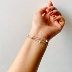 Triple layer Pearl bracelet 925 pure hallmark silver