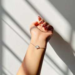 White clover bracelet 925 hallmark pure silver