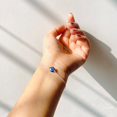 Evil Eye Silver Bracelet - Adjustable 925 Protection Charm