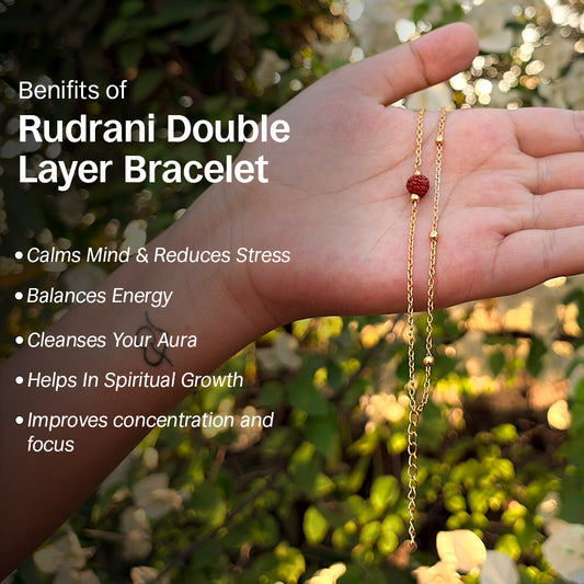 Rudrani Double-Layer Rudraksha Bracelet | Spiritual, Elegant & Protective