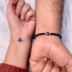 Sleek Evil Eye Bracelet Combo Pure 925 Sterling Silver